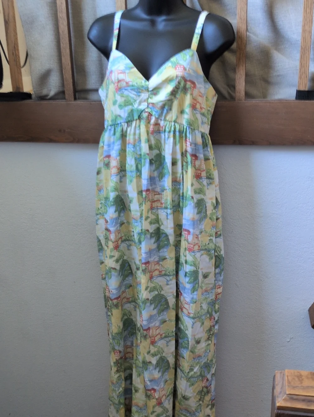 ✨ Nwt Abercrombie And Fitch Sweetheart Babydoll Maxi Dress In Tropical City M